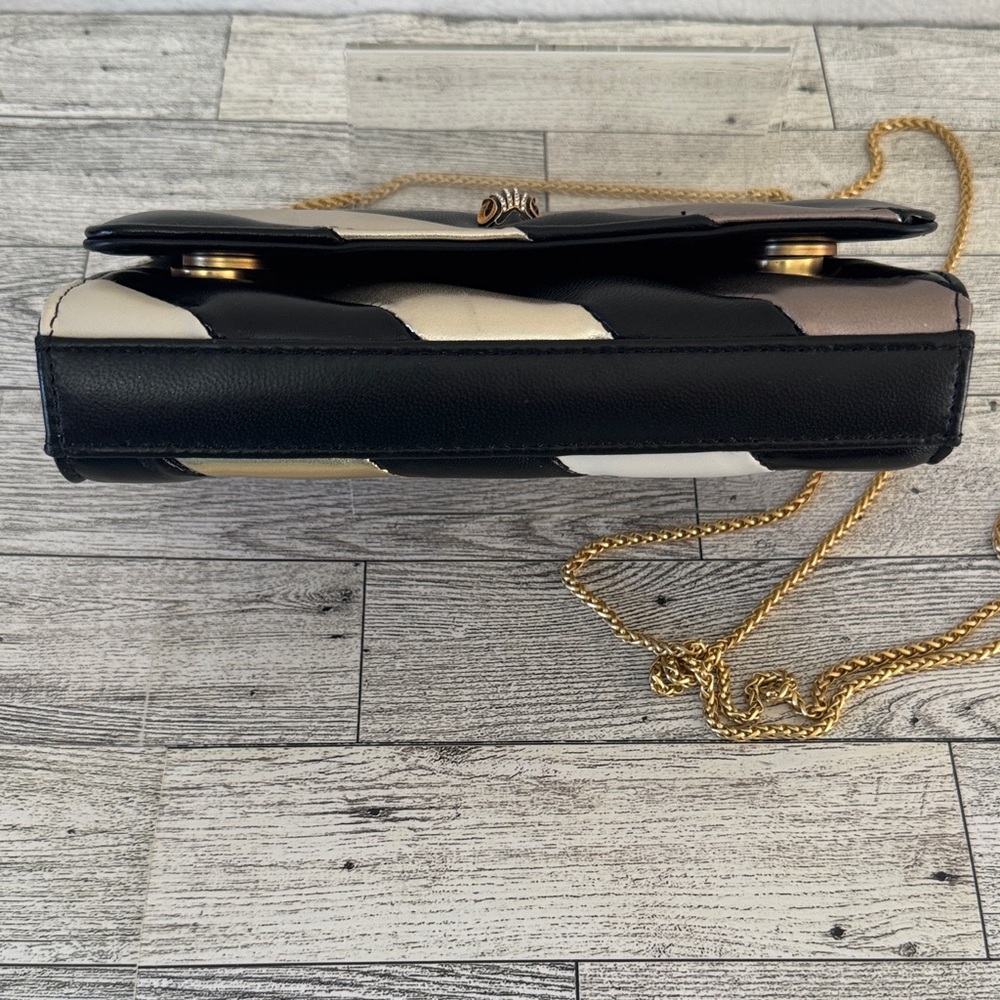 Kurt Geiger Mini Soho Leather Metallic Striped Crossbody - Picture 9 of 16
